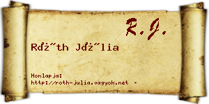Róth Júlia névjegykártya