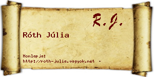 Róth Júlia névjegykártya